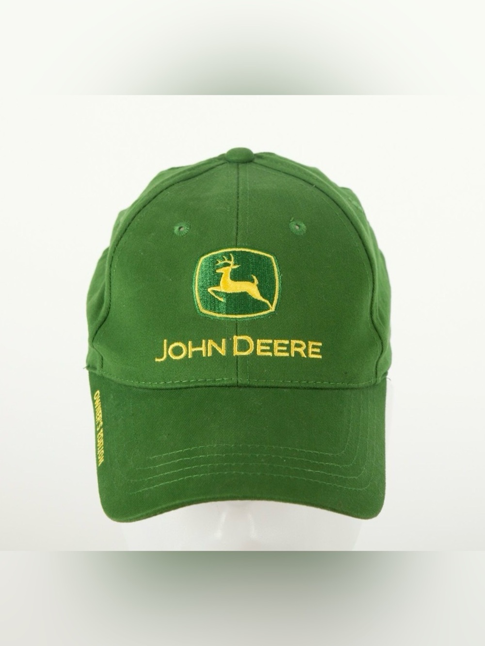 John Deere baseball cap, one size fits all, green & yellow, EUC